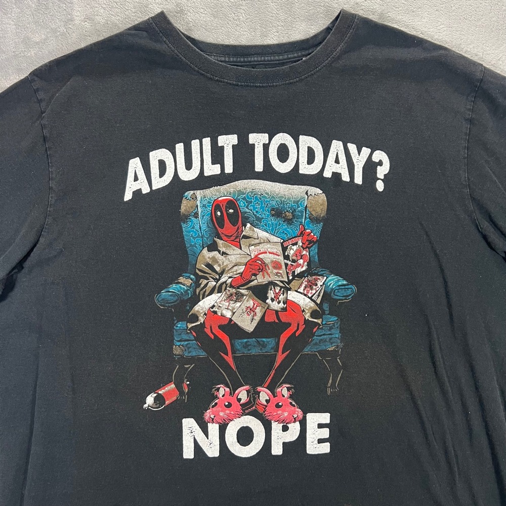 MARVEL Deadpool T-Shirt Mens 3XL Black Adult Today Nope Graphic Tee